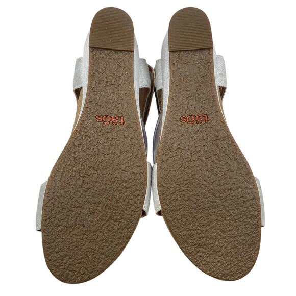 Taos Women’s Carousel Silver Leather Wedge Sandal Size 41 US 10/10.5 - Picture 8 of 10